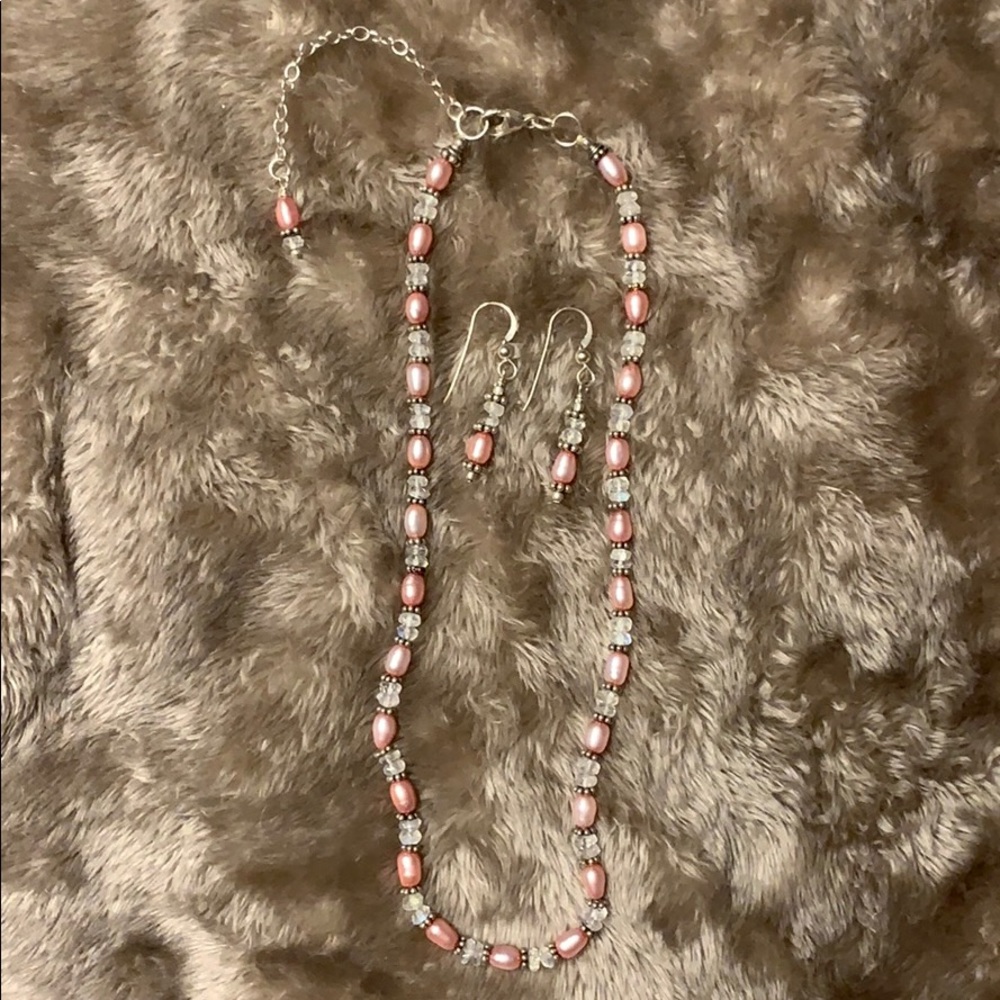 Handmade necklace and earrings set